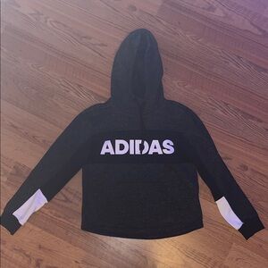 Adidas Black Logo Hoodie Sweatshirt Women’s XS (4–6)